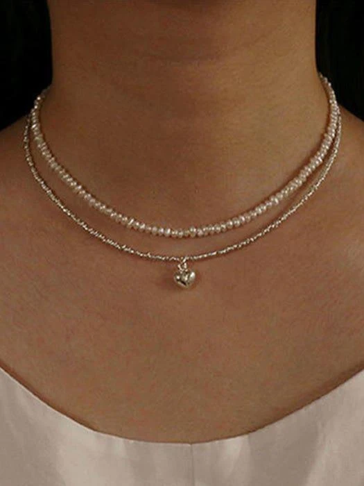 商品KINDABABY|Mini daily pearl heart beads necklace,价格¥435-¥645,第3张图片详细描述