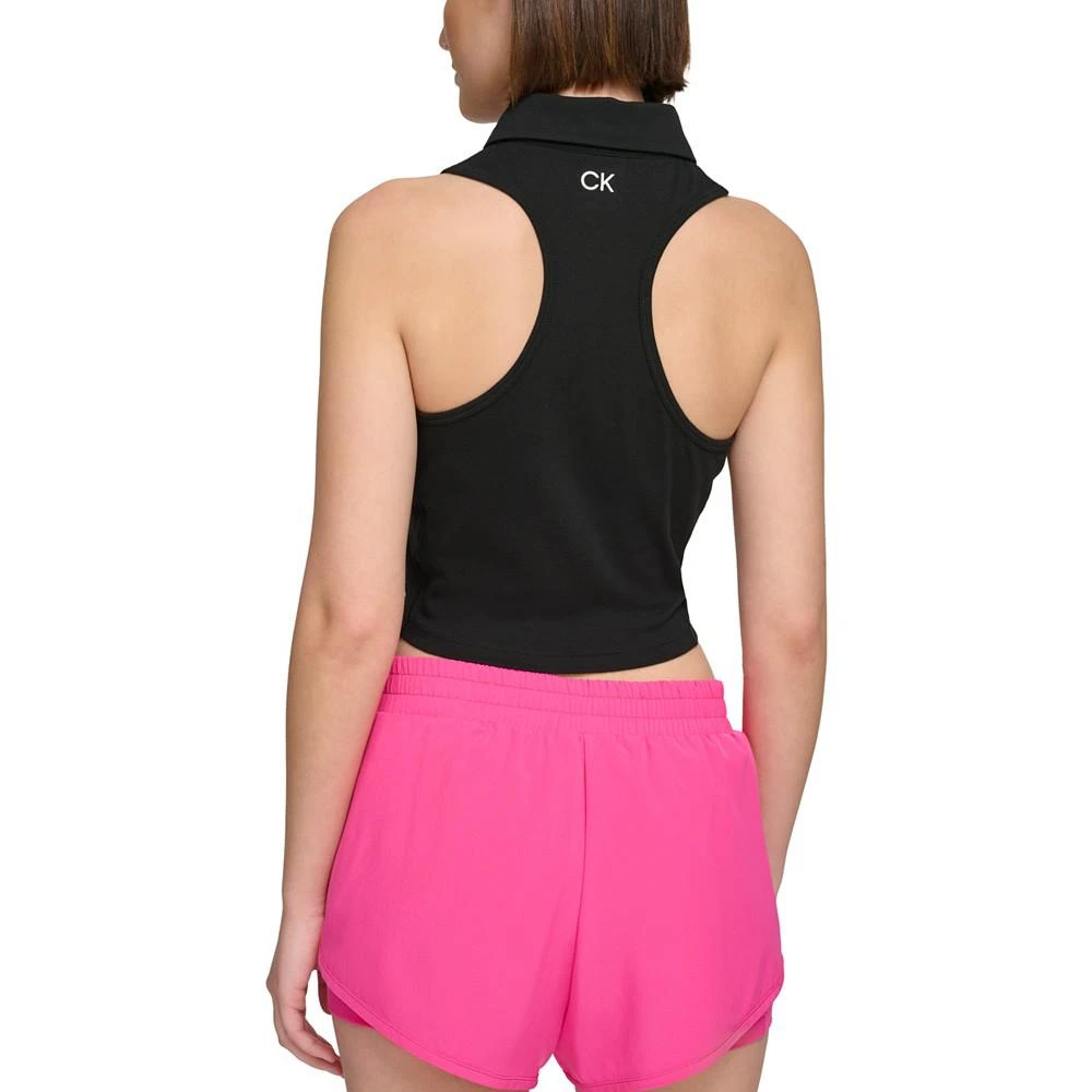 商品Calvin Klein|Women's Racerback Polo Crop Top,价格¥149-¥297,第2张图片详细描述