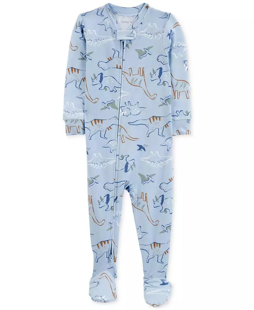 商品Carter's|Baby Boys Dinosaur One-Piece PurelySoft Footed Pajamas,价格¥105,第1张图片