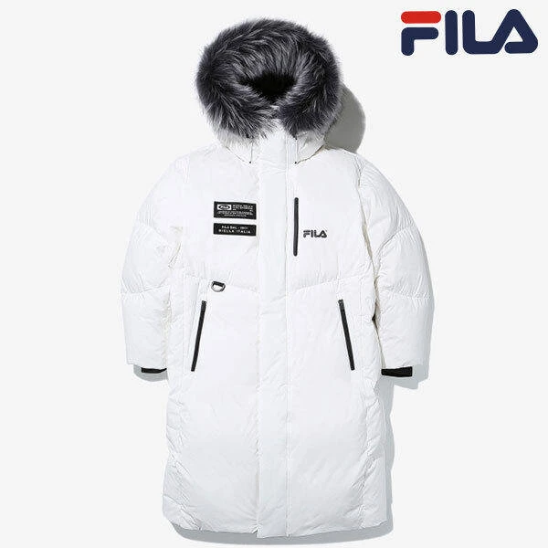 商品Fila|【Brilliant|反季折扣】FILA 鹅绒 KINGDOM 3.0 男女通用 长款羽绒服 FS2DJD4202MOWH,价格¥962,第1张图片