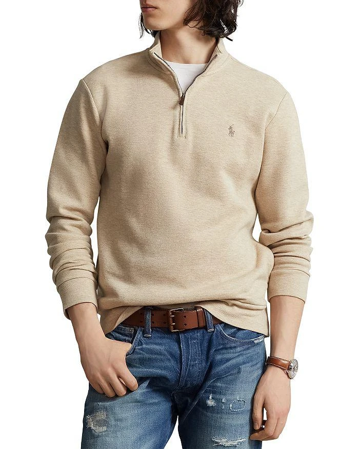 商品Ralph Lauren|Cotton Blend Double Knit Mesh Quarter Zip Mock Neck Sweatshirt,价格¥674,第5张图片详细描述