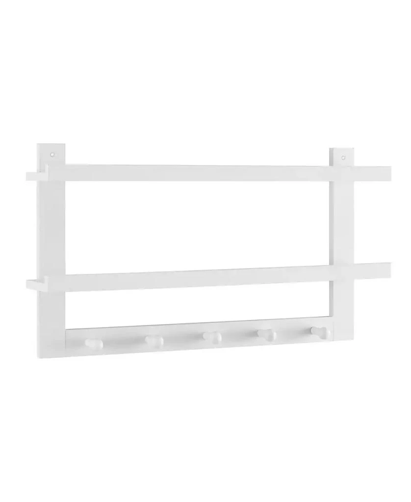商品Danya B|Two-Tier Ledge Shelf Wall organizer with Five Hanging Hooks,价格¥251,第1张图片