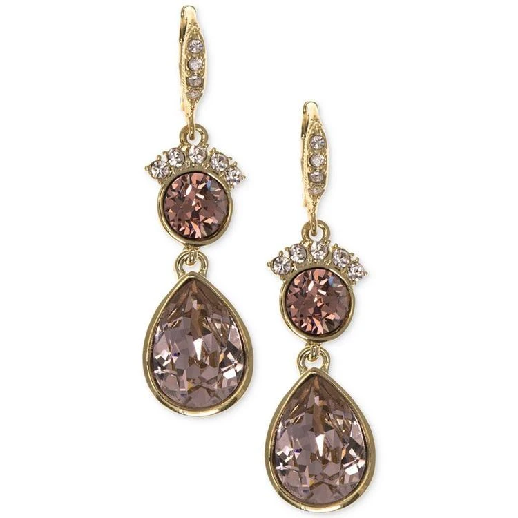 商品Givenchy|Gold-Tone Clear & Rose Crystal Double Drop Earrings,价格¥176,第2张图片详细描述