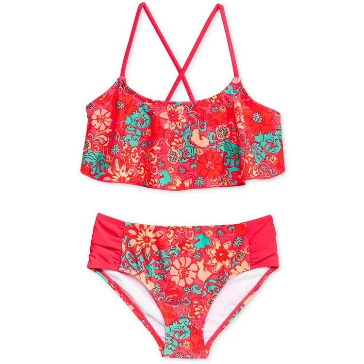 商品Kanu Surf|2-Pc. Karlie Floral-Print Bikini Swimsuit, Big Girls (7-16),价格¥98,第2张图片详细描述