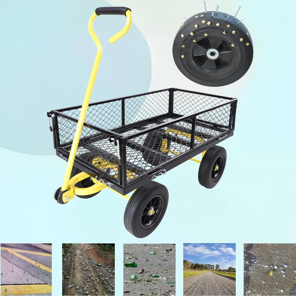 商品Streamdale Furniture|Streamdale Solid Wheels Tools Cart Wagon Cart Garden Cart Trucks Make It,价格¥1502,第1张图片