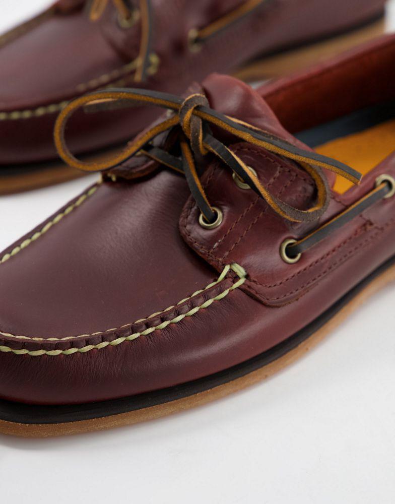 商品Timberland|Timberland Classic 2 Eye boat shoe in brown,价格¥917,第4张图片详细描述
