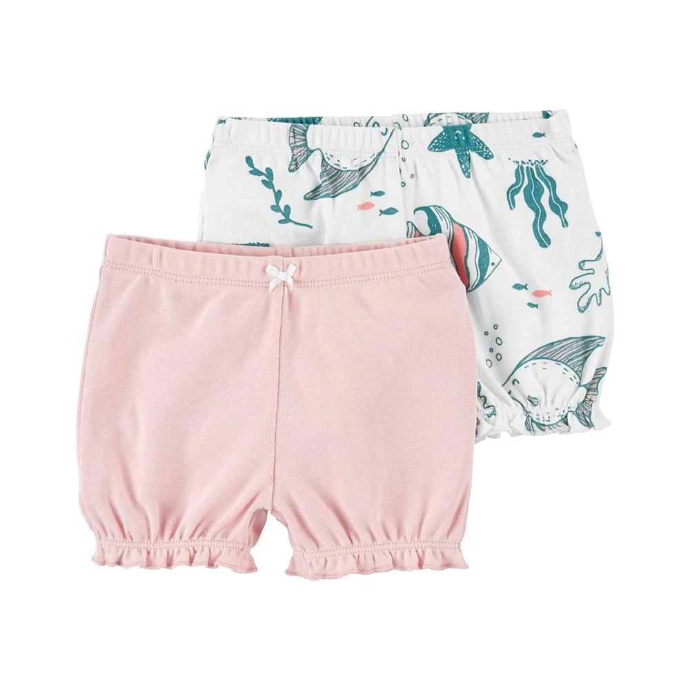 商品Carter's|Baby Girls 2-Pack Pull-On Shorts,价格¥33,第1张图片