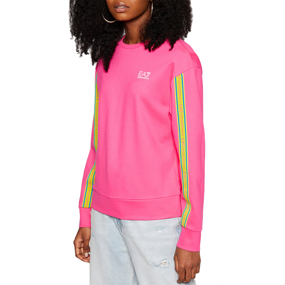 EMPORIO ARMANI 女士粉色粘胶圆领长袖卫衣 3KTM13-TJU6Z-1405商品第3张图片规格展示