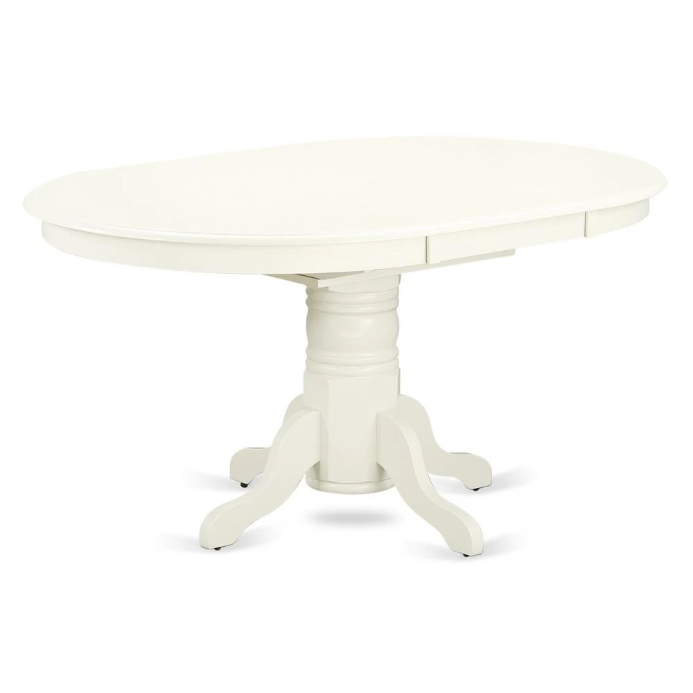 商品East West Furniture|- AVVA7-LWH-W - 7-Piece Kitchen Table Set- 6 Modern Dining Chairs with Wooden Seat and Slatted Chair Back - Butterfly Leaf Kitchen Dining Table - Linen White Finish,价格¥6800,第2张图片详细描述