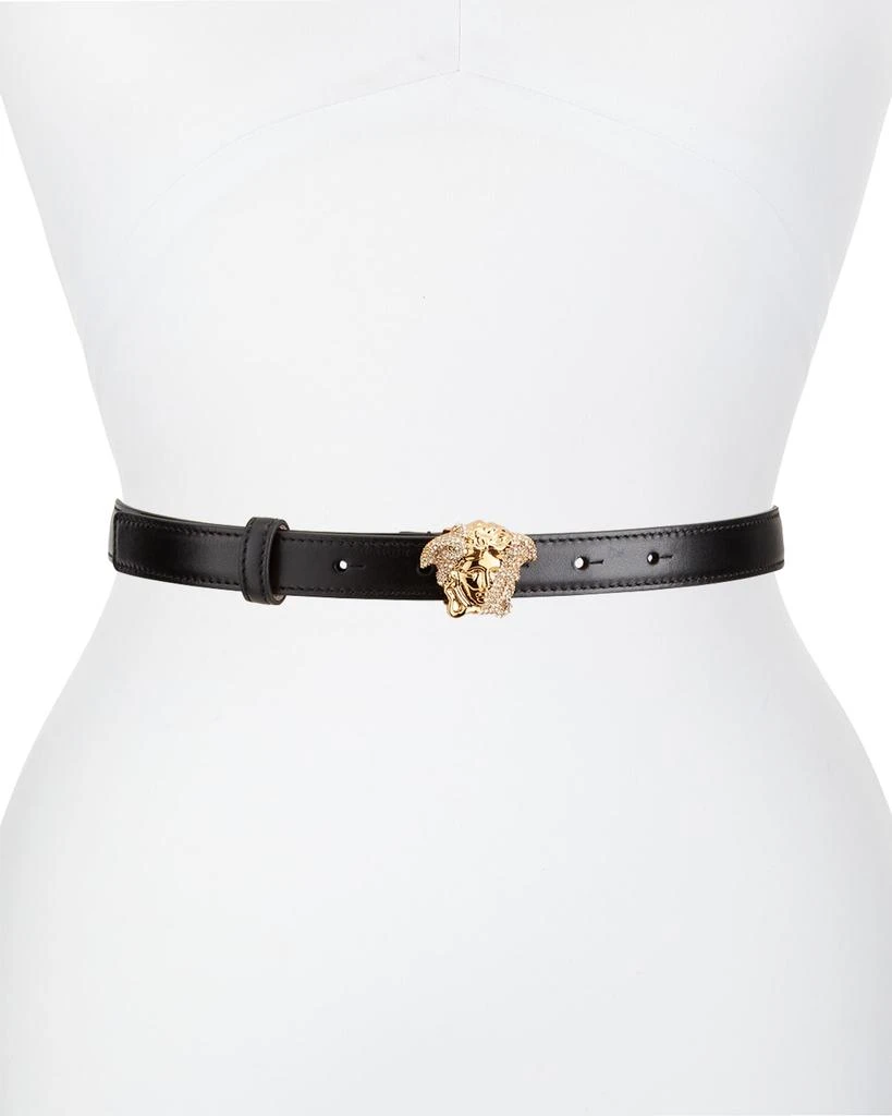 商品Versace|Palazzo Dia Belt with Crystal-Encrusted Medusa Buckle,价格¥3866,第1张图片