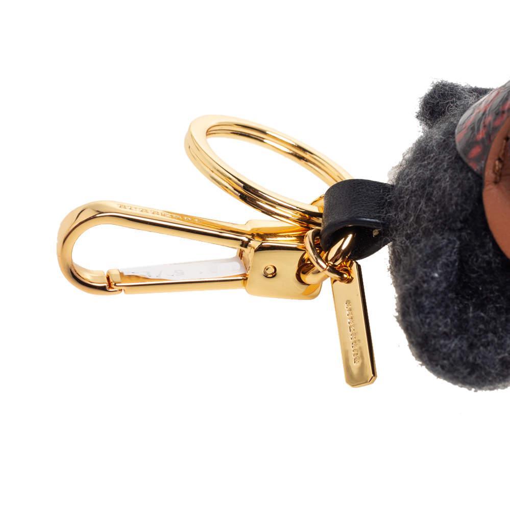商品[二手商品] Burberry|Burberry Thomas Bear Black Cashmere Leather Trim Bag Charm,价格¥782,第6张图片详细描述