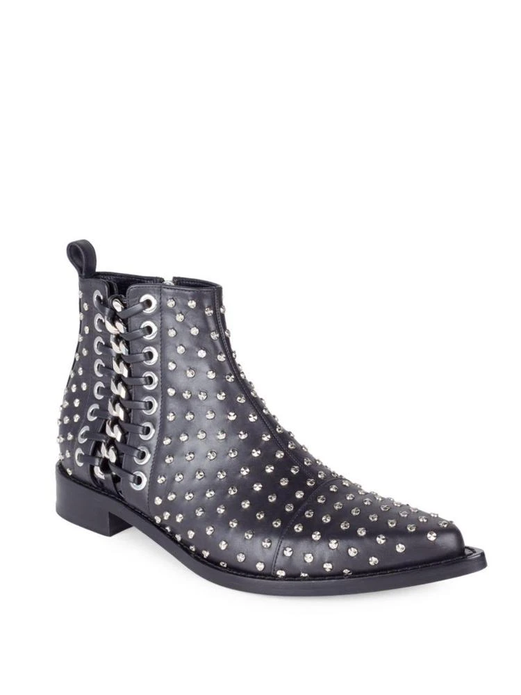 商品Alexander McQueen|Studded Flat Leather Booties,价格¥4380,第1张图片