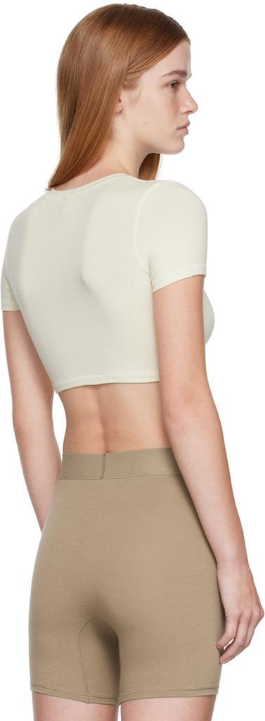 商品SKIMS|Off-White Cotton Jersey Super Cropped T-Shirt,价格¥410,第3张图片详细描述