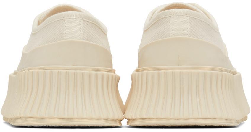 商品Jil Sander|Off-White Canvas Platform Sneakers,价格¥3347,第6张图片详细描述