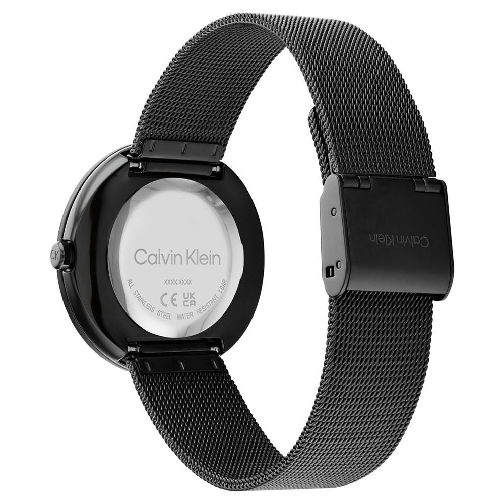 商品Calvin Klein|Black Stainless Steel Mesh Bracelet Watch 34mm,价格¥1158,第5张图片详细描述