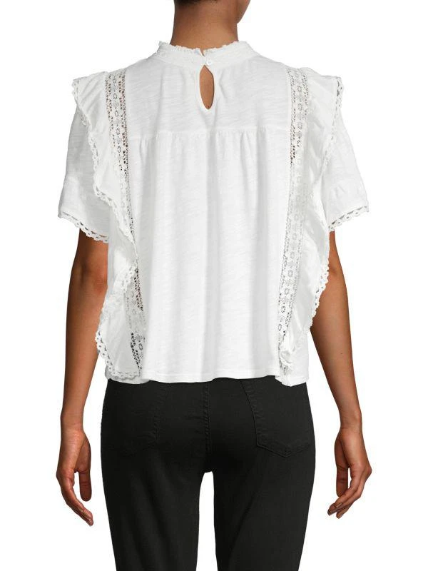 商品Free People|Ruffled Lace-Trimmed Top,价格¥195,第2张图片详细描述