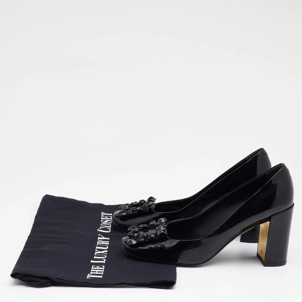 Louis Vuitton Black Patent Leather Studded Graceful Block Heel Pumps Size 36 商品