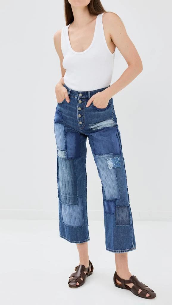 商品Ralph Lauren|Patchwork Crop Denim Jeans,价格¥1134,第4张图片详细描述