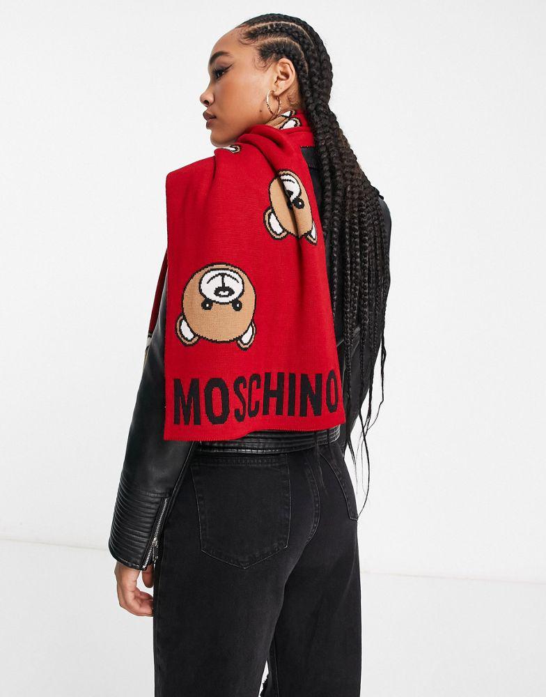 商品Moschino|Moschino teddy logo scarf in red,价格¥763,第4张图片详细描述