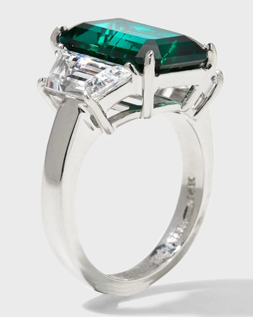 商品Fantasia by DeSerio|Emerald-Cut Center with Trapezoid Sides Ring, Size 6-8, Emerald,价格¥14360,第4张图片详细描述