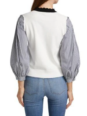 商品VERONICA BEARD|Roy Mixed-Media Top,价格¥1568,第2张图片详细描述