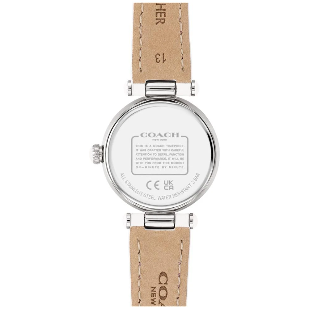 商品Coach|Women's Cary White Leather Strap Watch 26mm,价格¥1124,第3张图片详细描述