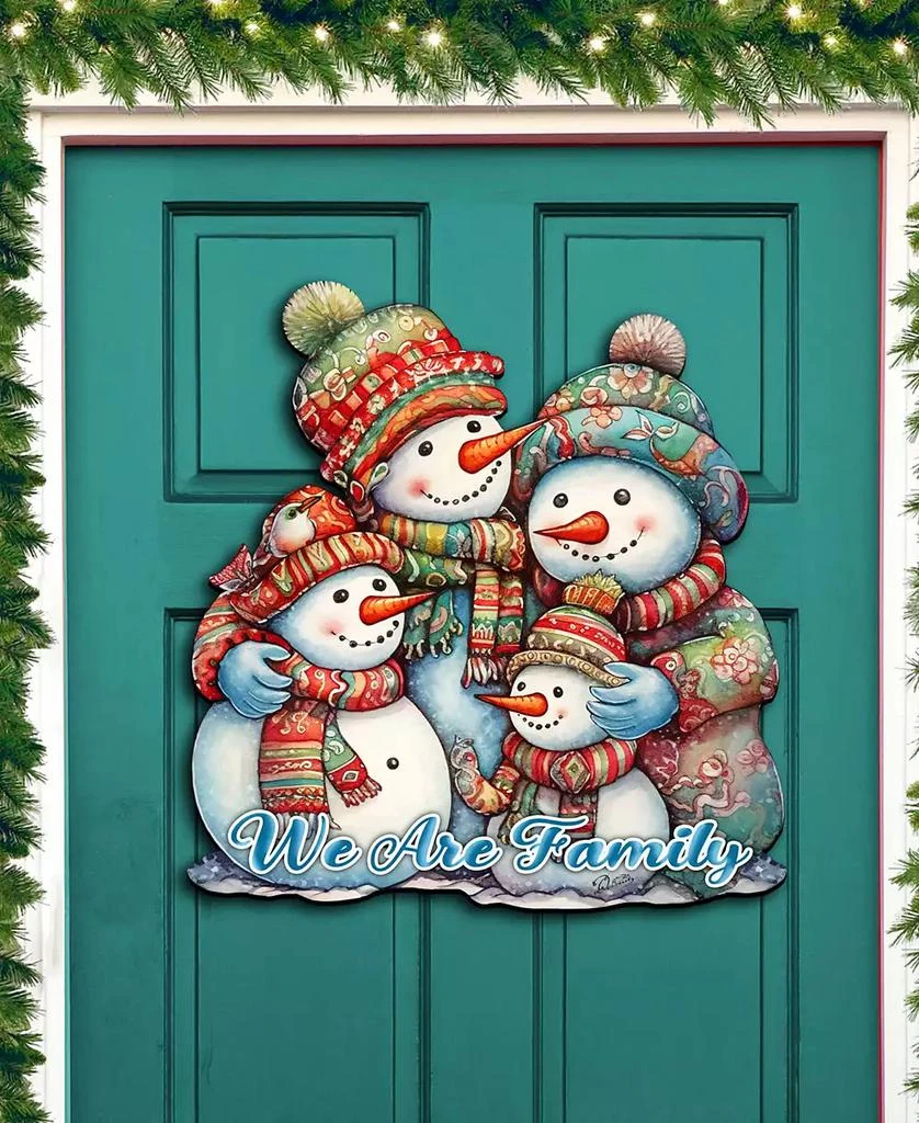 商品Designocracy|Snowman's Family Christmas Wooden Wall Decor Door Decor G. DeBrekht,价格¥989,第4张图片详细描述