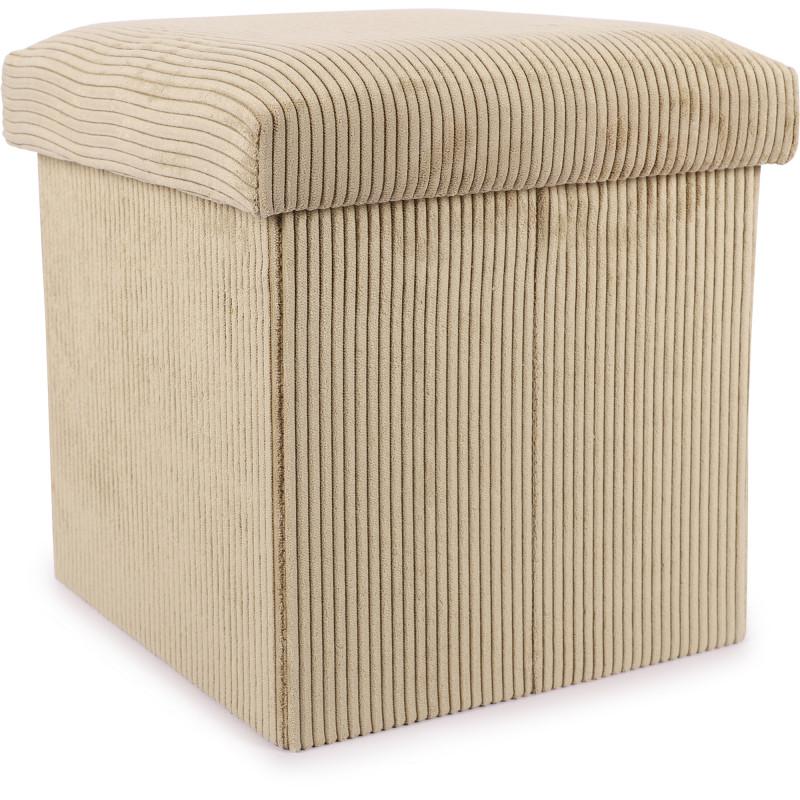 Corduroy design storage box in beige商品第1张图片规格展示