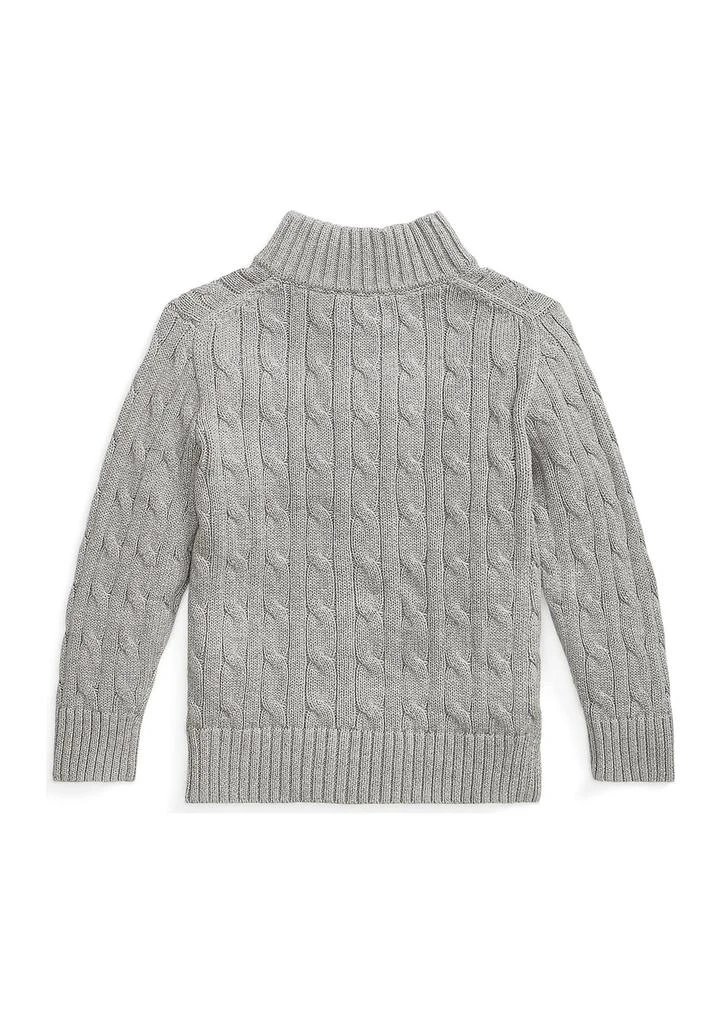 商品Ralph Lauren|Boys 8-20 Cable Knit Cotton 1/4 Zip Sweater,价格¥388,第2张图片详细描述
