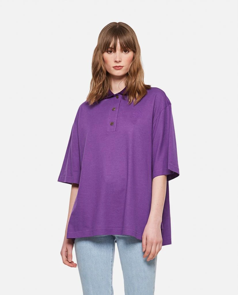 商品Loewe|Cashmere and cotton Oversized Anagram polo shirt,价格¥4439,第1张图片