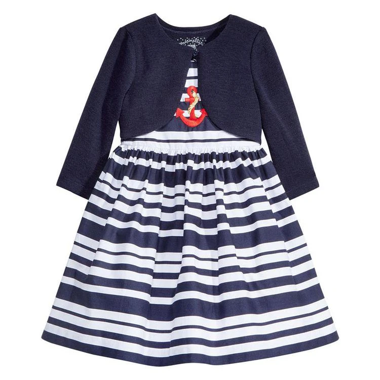 商品Marmellata|2-Pc. Striped Dress & Cardigan Set, Toddler Girls,价格¥174,第1张图片