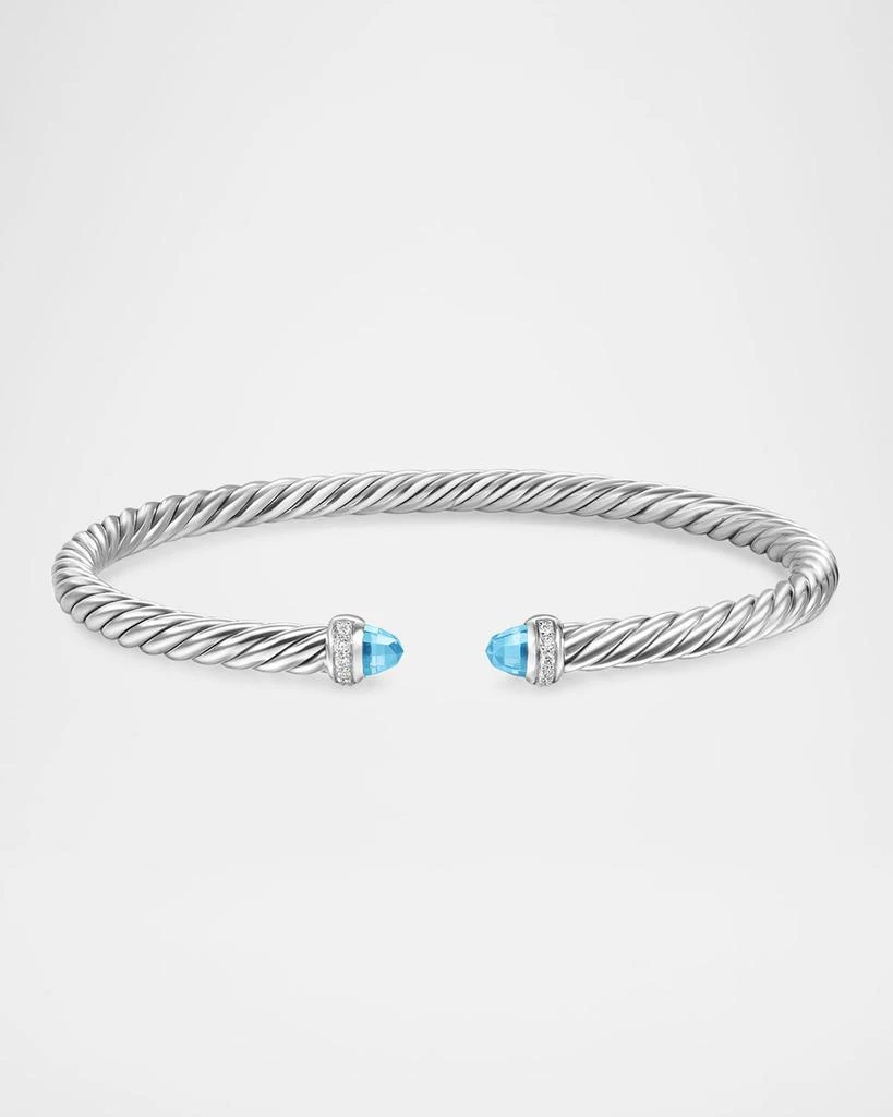 商品David Yurman|Modern Cable Flex Bracelet with Gemstones and Diamonds in Silver,价格¥3810,第5张图片详细描述
