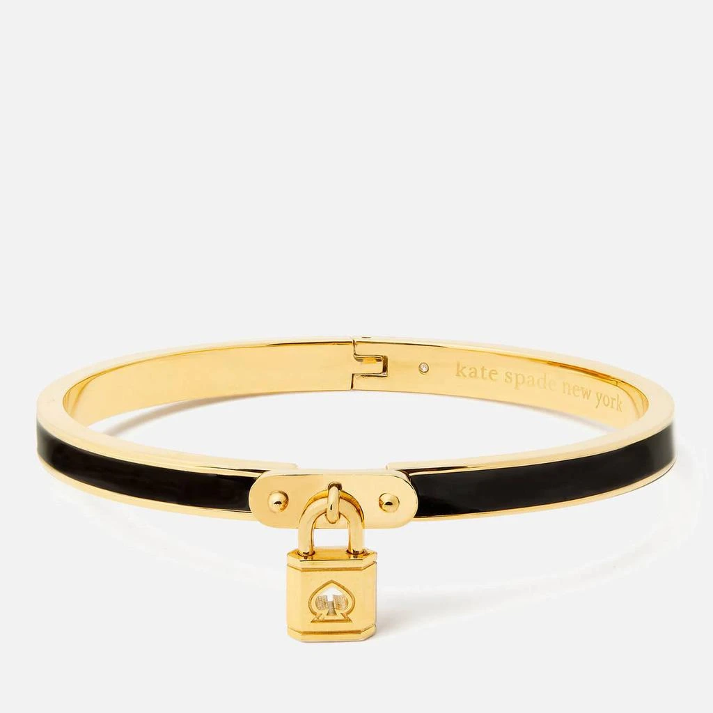 商品Kate Spade|Kate Spade New York Women's Lock And Spade Charm Bangle - Black,价格¥498,第1张图片