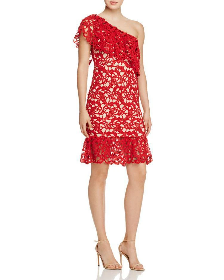 商品AQUA|One-Shoulder Ruffle Lace Dress - 100% Exclusive,价格¥385,第1张图片