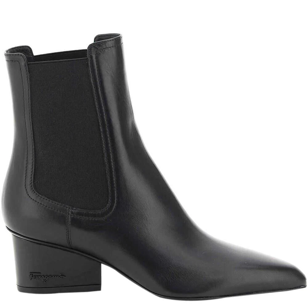 商品Salvatore Ferragamo|Salvatore Ferragamo Black Calf Leather Chelsea Boots Size US 6.5 EU 37,价格¥4123,第1张图片
