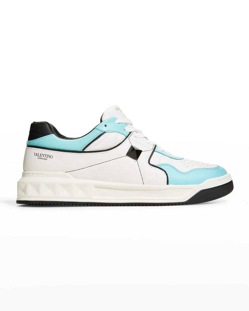 商品Valentino|Men's Roman Stud Bicolor Mid-Top Sneakers,价格¥3127,第1张图片