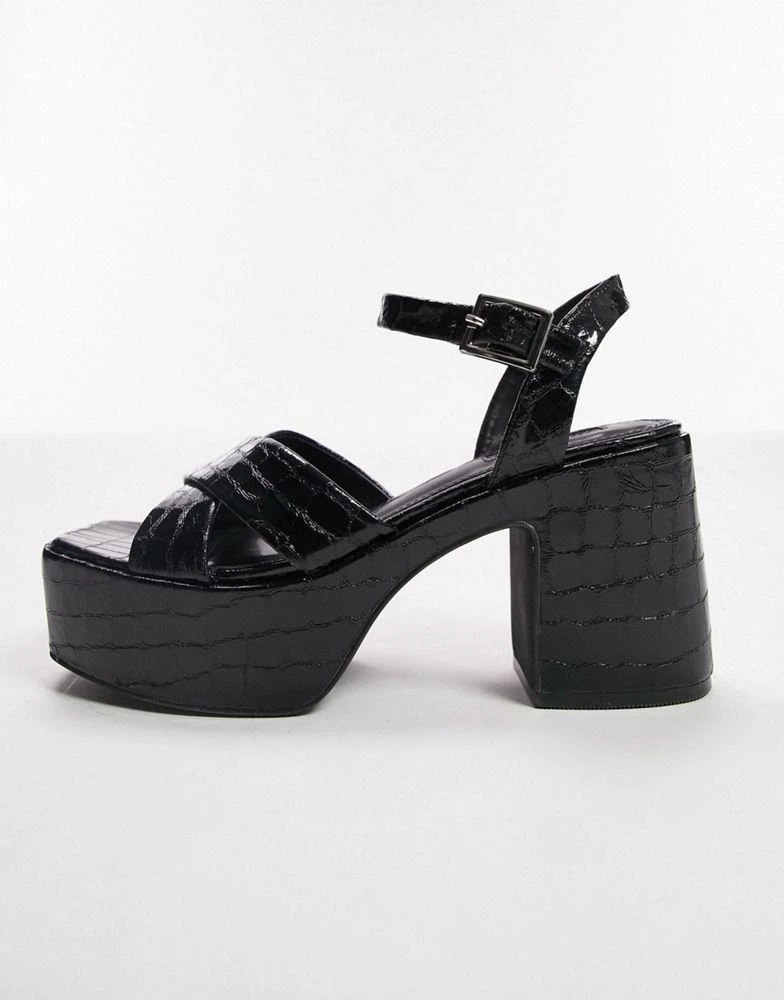 商品Topshop|Topshop Sarah platform sandal in black,价格¥392,第2张图片详细描述