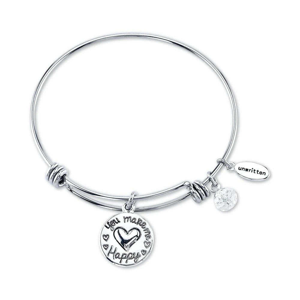 商品Unwritten|"You are My Sunshine" Sunflower Bangle Bracelet in Stainless Steel and Silver-Plate,价格¥105,第3张图片详细描述