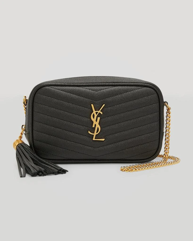 商品Yves Saint Laurent|Lou Mini Camera Bag in Grained Quilted Leather with Tassel and Gold Hardware,价格¥11992,第1张图片