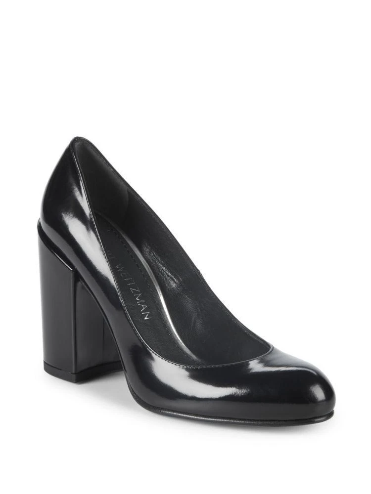 商品Stuart Weitzman|Moda Block Heel Leather Pump,价格¥947,第1张图片