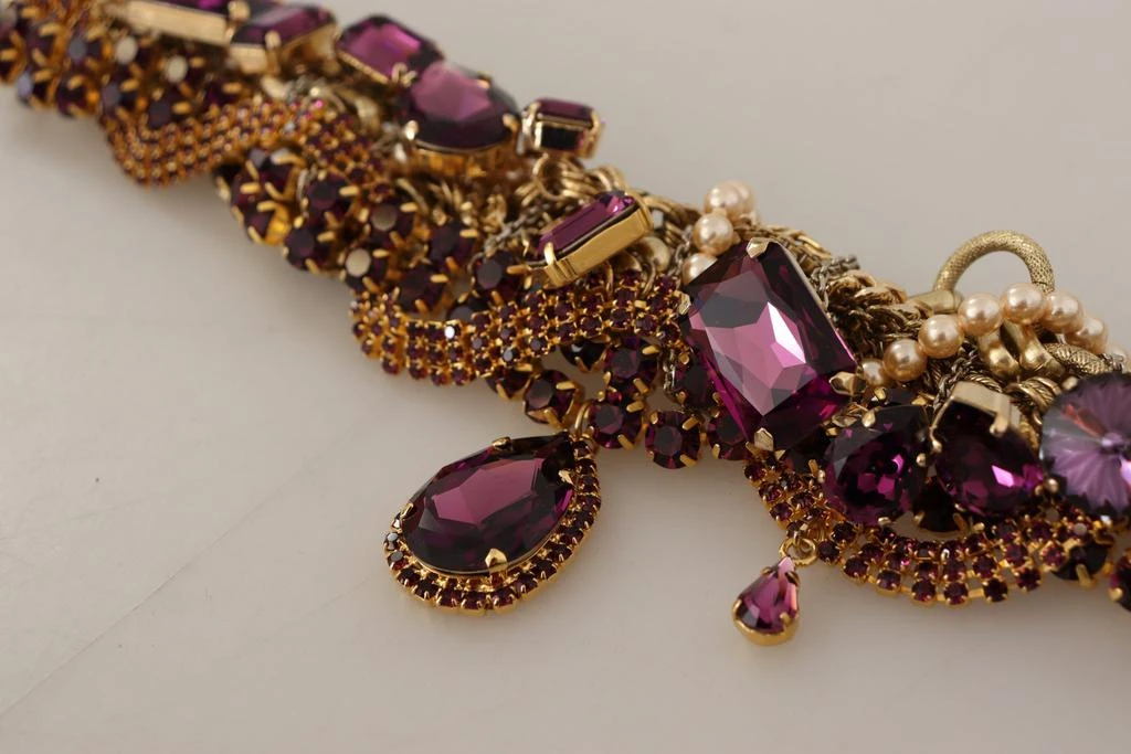 Dolce & Gabbana Gold Brass Sicily Purple Crystal Necklace 商品