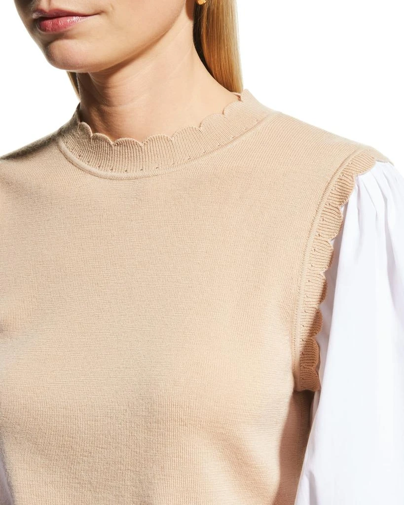 商品VERONICA BEARD|Steffi Mixed Media Pullover,价格¥1414,第5张图片详细描述