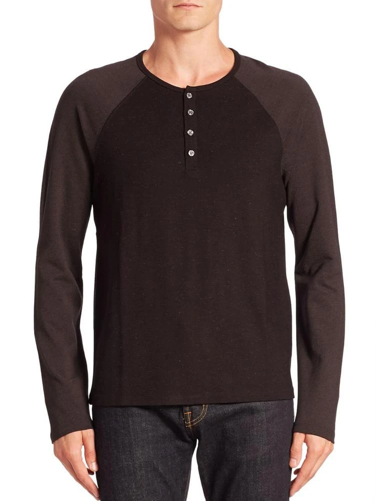 商品Saks Fifth Avenue|MODERN Two-Toned Raglan Sleeve Henley,价格¥480,第1张图片