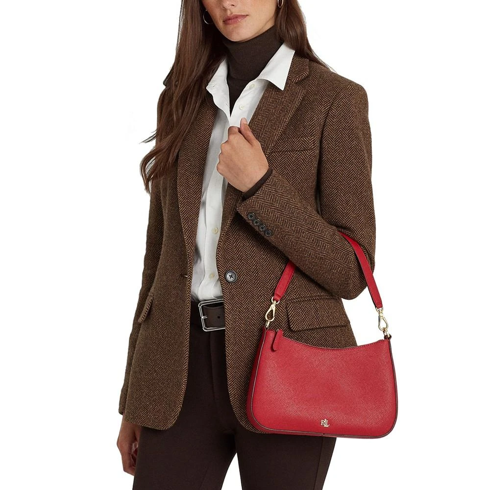 商品Ralph Lauren|Crosshatch Leather Medium Danni Shoulder Bag,价格¥1678,第3张图片详细描述