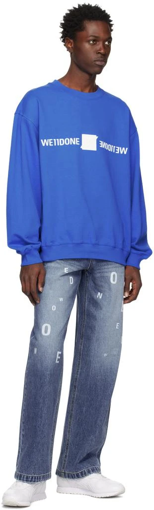 商品We11done|Blue Patched Mirror Sweatshirt,价格¥1506,第4张图片详细描述