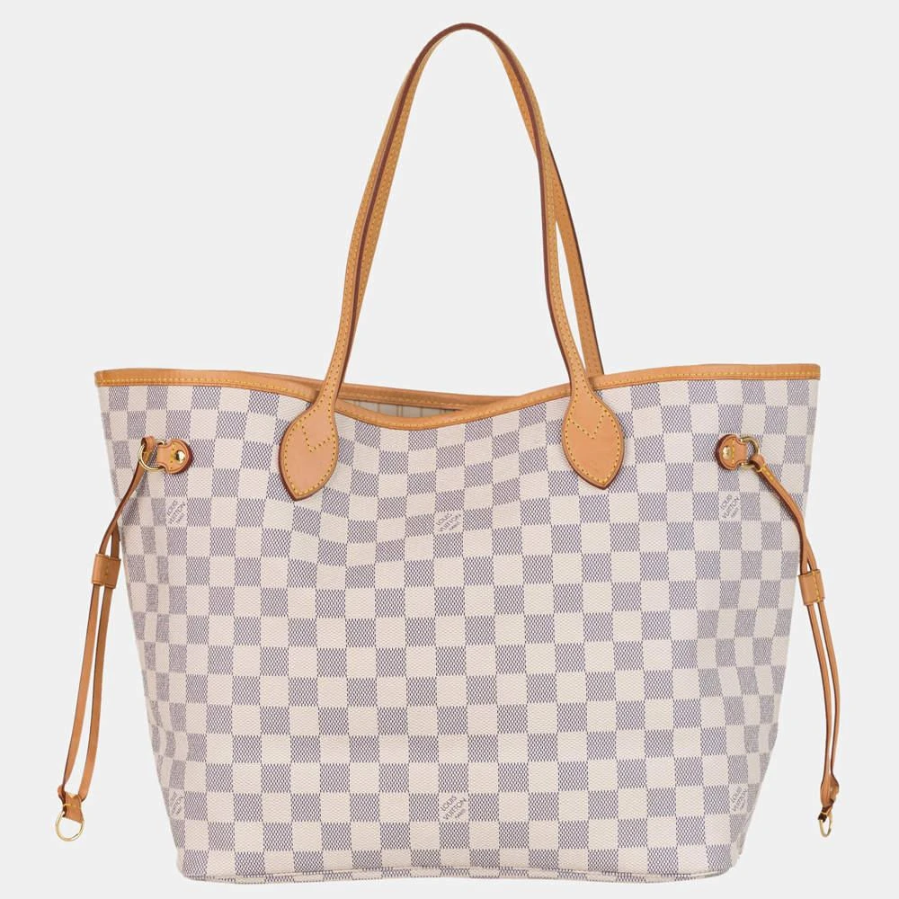 商品[二手商品] Louis Vuitton|Louis Vuitton White/Blue Damier Azur Neverfull MM,价格¥11368,第1张图片
