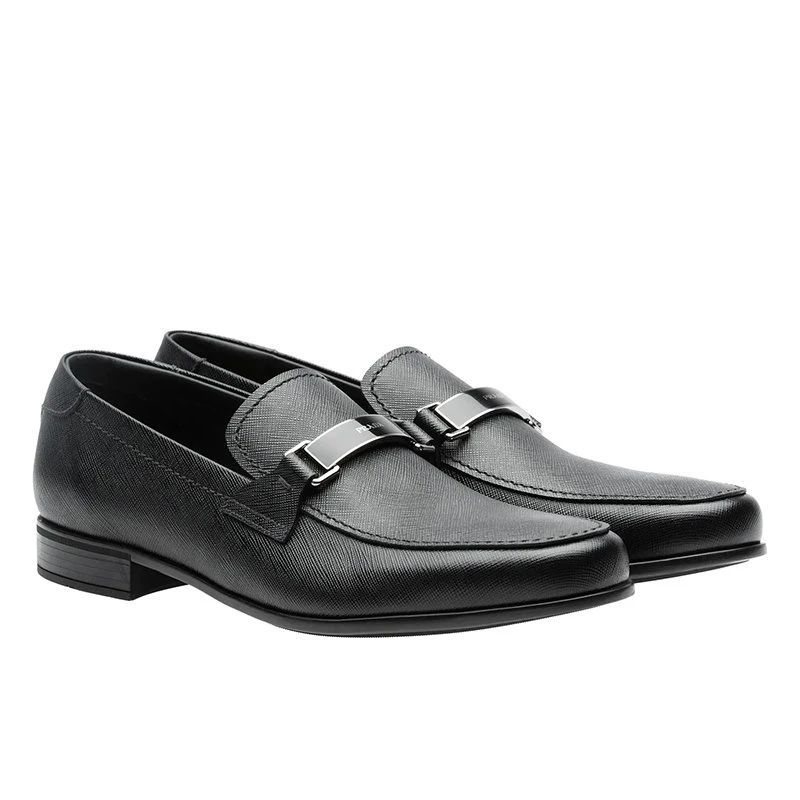 【预售3-7天】PRADA/普拉达 21年秋冬 Saffiano系列 男士黑色皮革乐福鞋2DC215_053_F0002_F_G000 商品