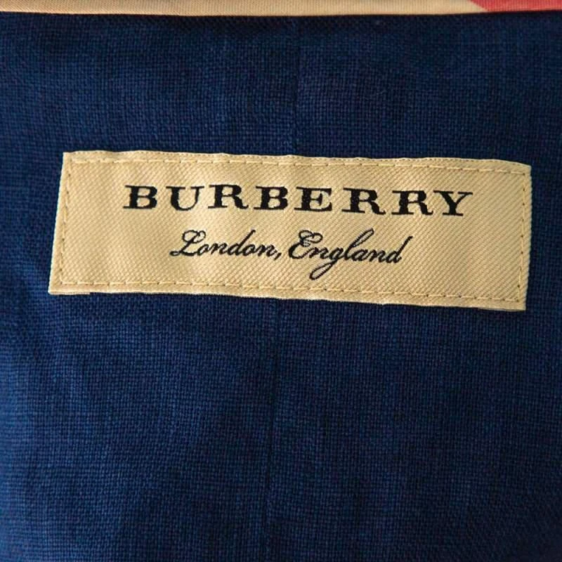 Burberry Navy Blue Linen Bib Detail Tunic Shirt M 商品