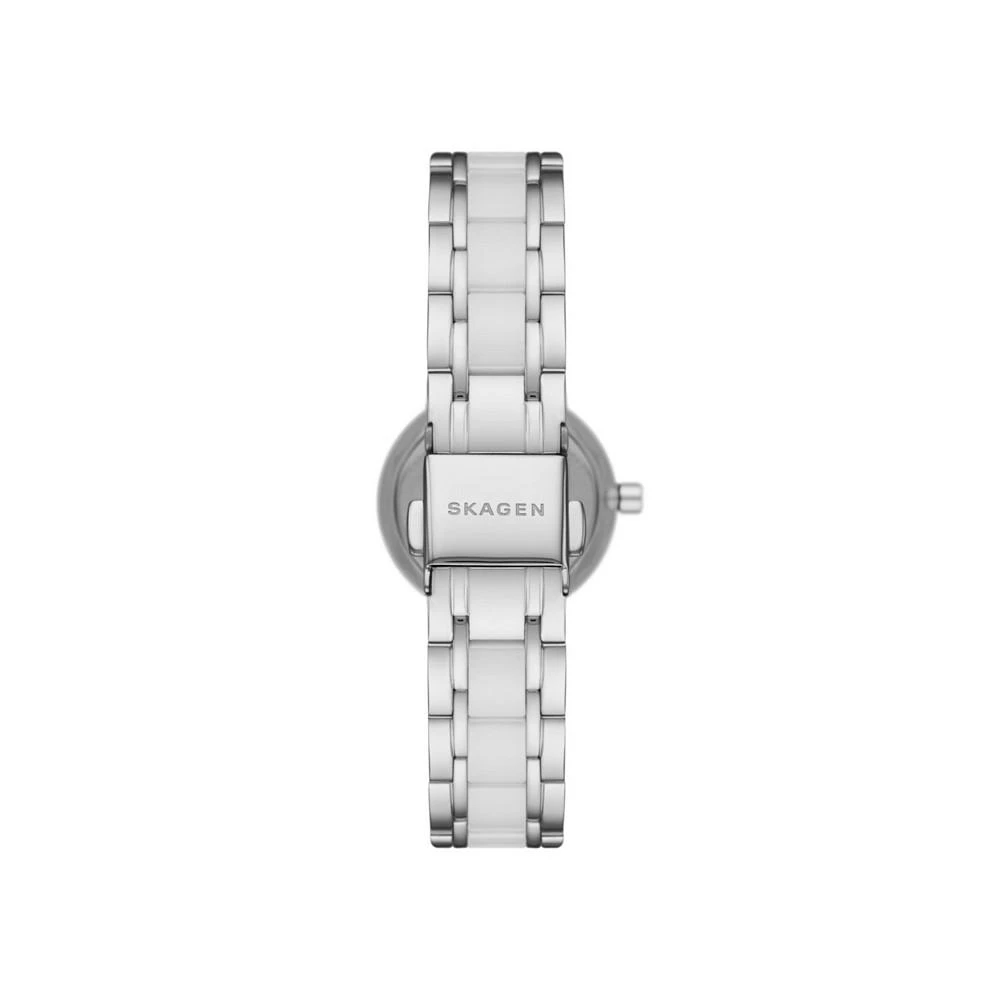 商品Skagen|Women's Freja Silver-Tone Stainless Steel and Ceramic Bracelet Watch,价格¥1422,第3张图片详细描述