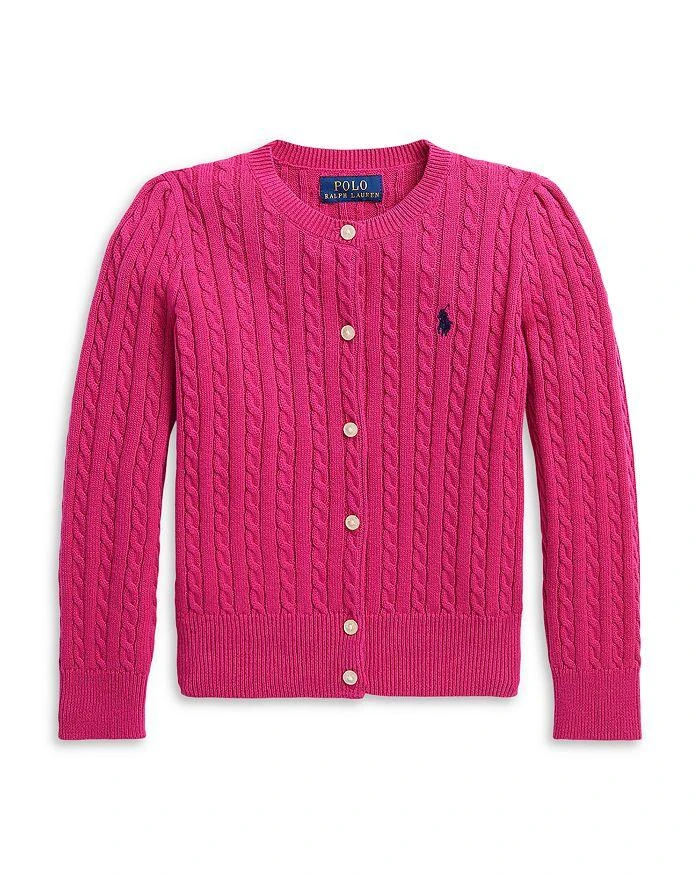 商品Ralph Lauren|Girls' Mini-Cable Cotton Cardigan - Little Kid,价格¥225,第1张图片